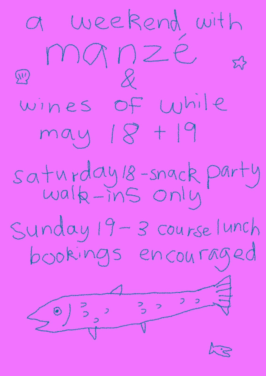 image: a poster for A Weekend With Manzé, illustrated by Jason Ph